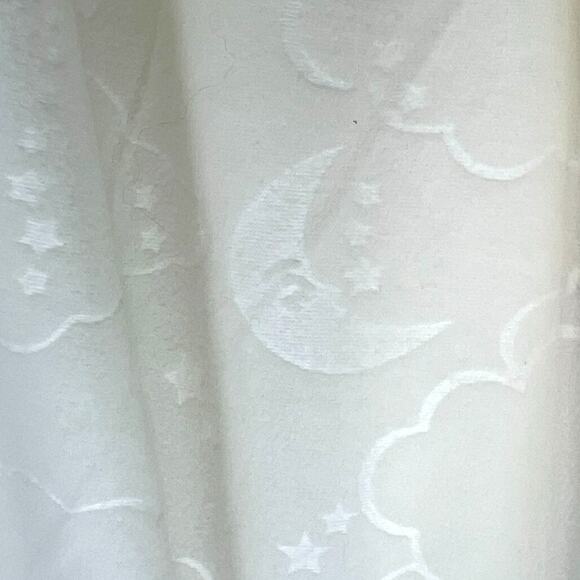 PINK K | NEW | XL | Ivory Cloud Moon and Stars Embossed Plush Fleece Long Robe - Picture 7 of 9